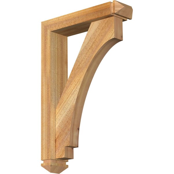 Ekena Millwork Imperial Arts and Crafts Rough Sawn Bracket w/ Offset Brace, Western Red Cedar, 4"W x 16"D x 24"H BKT0402X16X24IMP03RWR - main